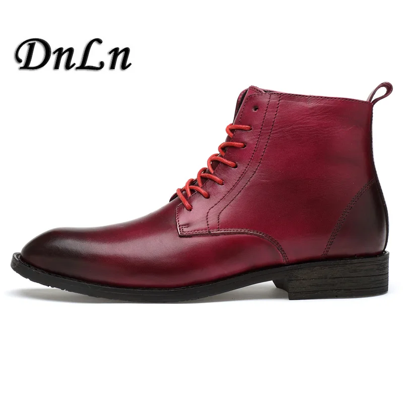

Men Fashion Ankle Boots Spring Autumn Leather High Top Shoes Leisure Botas Hombre 11#27E50