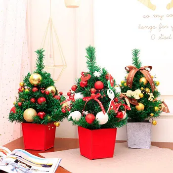 

1pc 45cm Christmas Trees Cute Xmas Decorations Small Pine Tree Placed Desktop Festival Home Party Ornaments Party Supplies