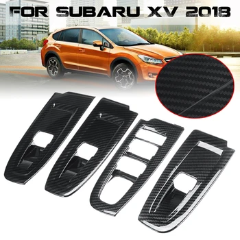 

ABS Carbon Fiber Style Interior Window Switch Panel Cover Trim For Subaru XV 2018 four Interior Window Switch Panel Cover Trim