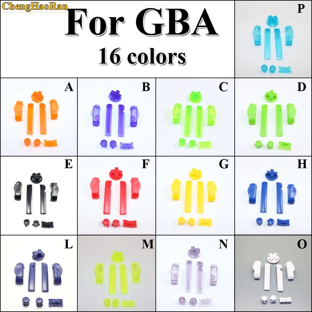 

ChengHaoRan 30x 16colors A B Colorful L R Buttons Keypads for Gameboy Advance Buttons Frame for GBA D Pads Power ON OFF Buttons