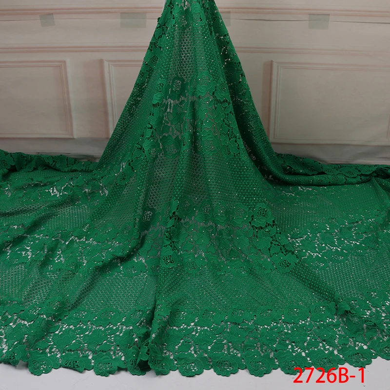 

Latest African Guipure Cord Lace 2019 Water Soluble Chemical Lace Fabric High Quality Nigerian Embroidered Flower Lace KS2726B-1