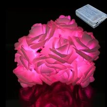 2 м 20 Роза Батарея Гирлянды светодиодные свет Рождество Свадебная вечеринка украшения огни красочный праздник наружной отделки свет