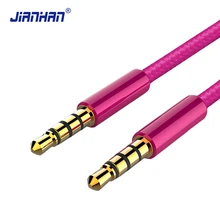 JianHan Aux Audio Cable 3.5mm Male to Male Car Audio Cable Jack Nylon Braided Stereo Aux Cord For iPhone Headphone Speaker MP3/4