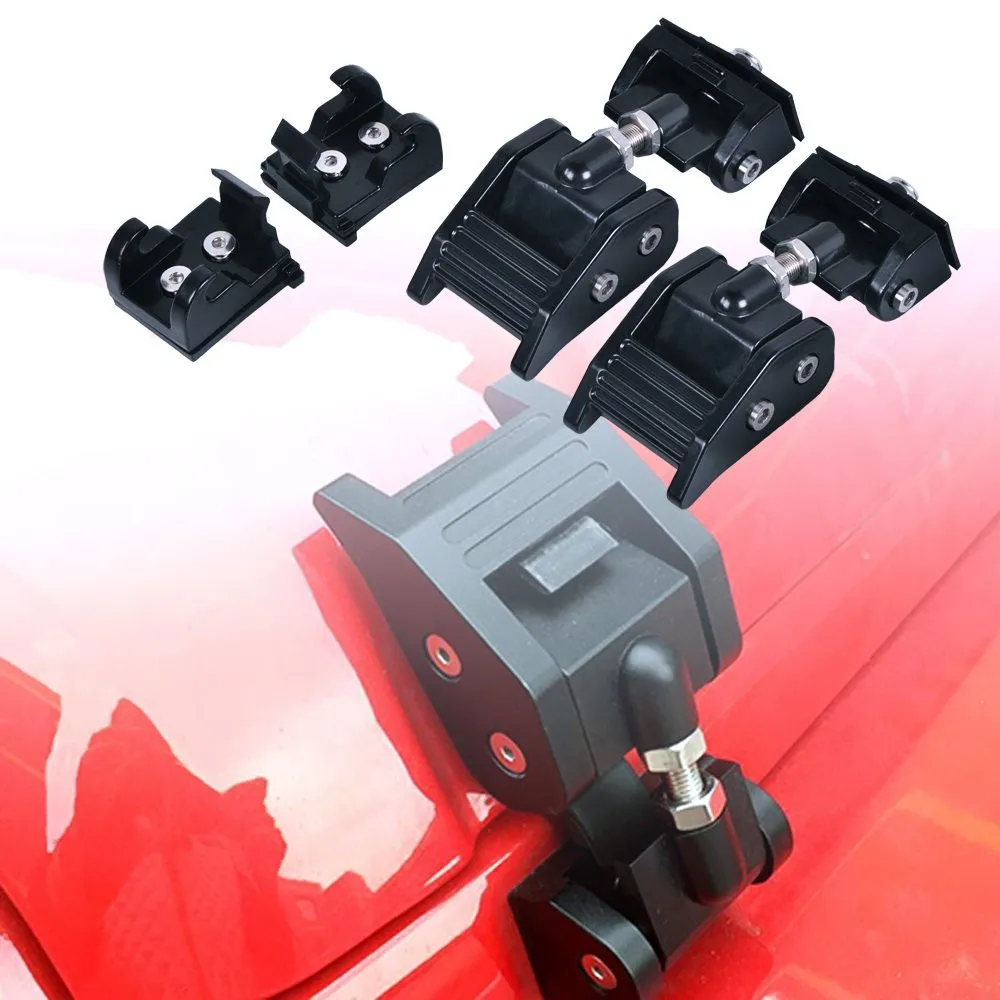 Red Hood Lock Assembly Locking Hood Catch Latches for 2007 2017 Jeep