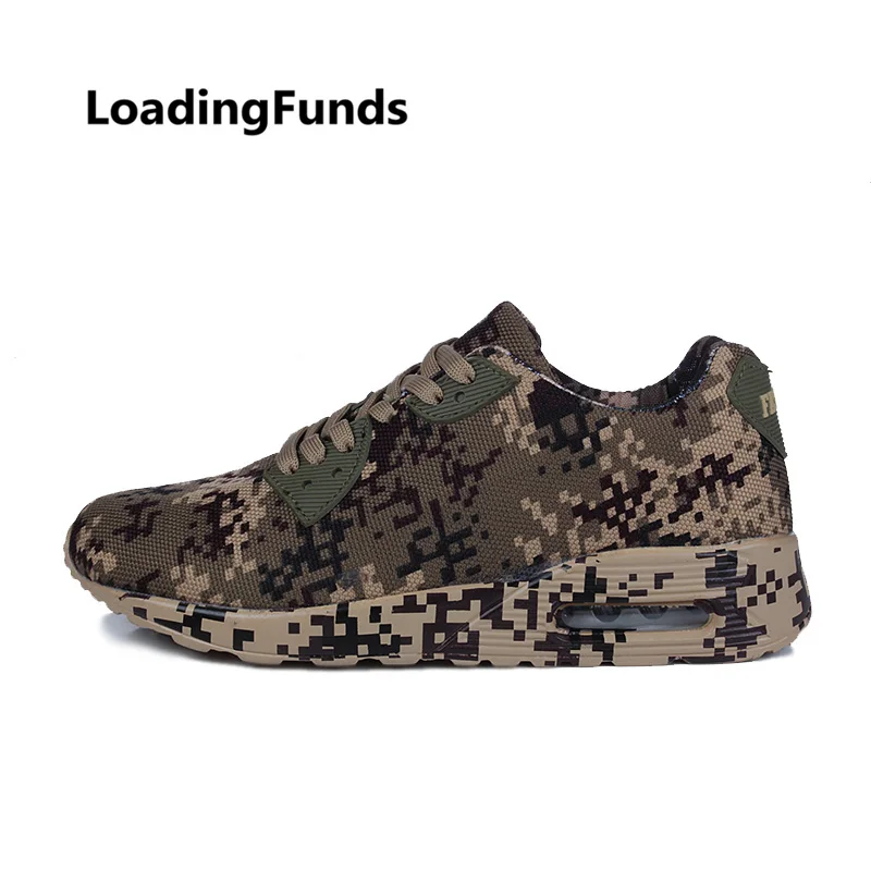 LoadingFunds/размеры 36-46, мужская и женская армейская камуфляжная спортивная обувь для бега, уличная мужская обувь, камуфляжные кроссовки, летняя обувь на плоской подошве