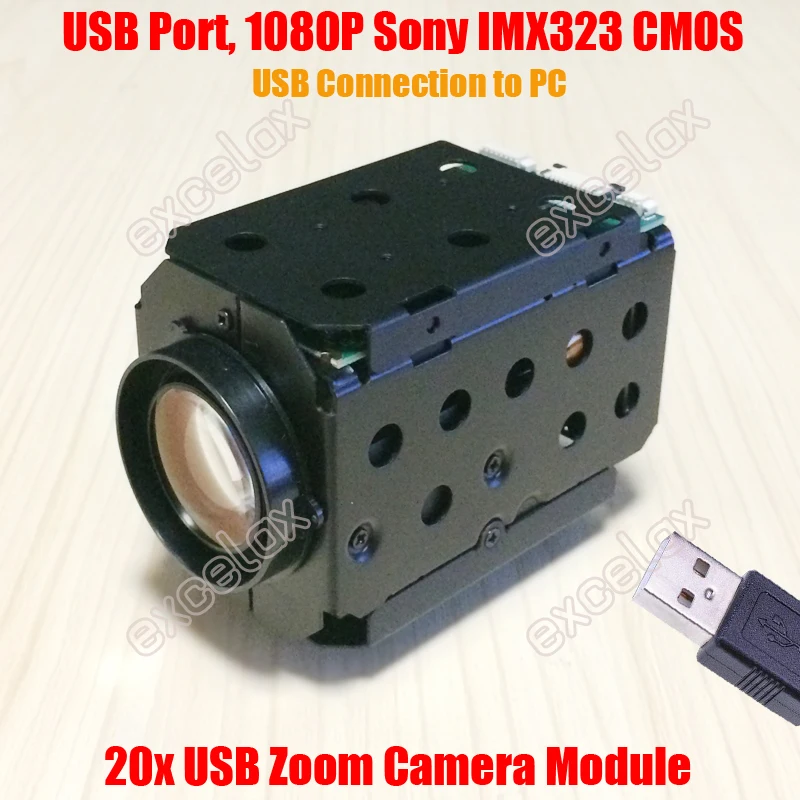 

1080P 2MP USB Zoom Camera Module 20x Optical Lens HD IMX323 CMOS Auto Focus VISCA Protocol Video Conference Industrial Use Block