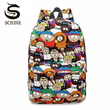 Casual South Park Cute Cartoon Women Canvas Backpacks Graffiti Student Bookbag College High School Daily Backpack For Teenagers