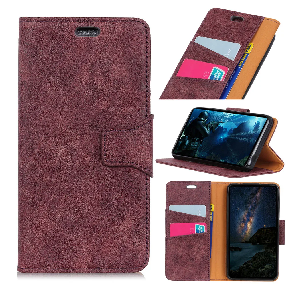 Кожаный чехол книжка с подставкой для телефона Xiaomi mi 8 SE Note 3 4 4X Red 6 6A 5 plus S2 X 2 S 5A