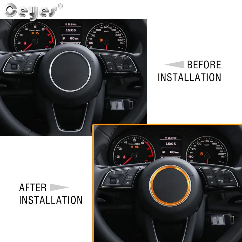 Car steering wheel decoration circle ring sticker for AUDI (6)