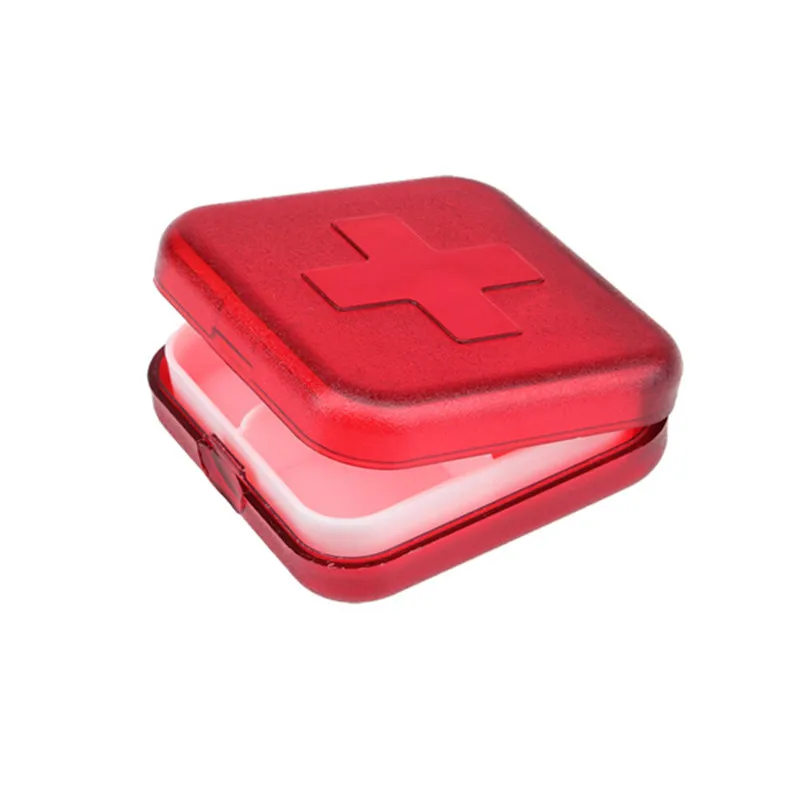 

New Portable 4 Slot Medicine Case Organizer Plastic Pill Drug Boxes Container Compartment Medicine Tablet Holder TB Sale