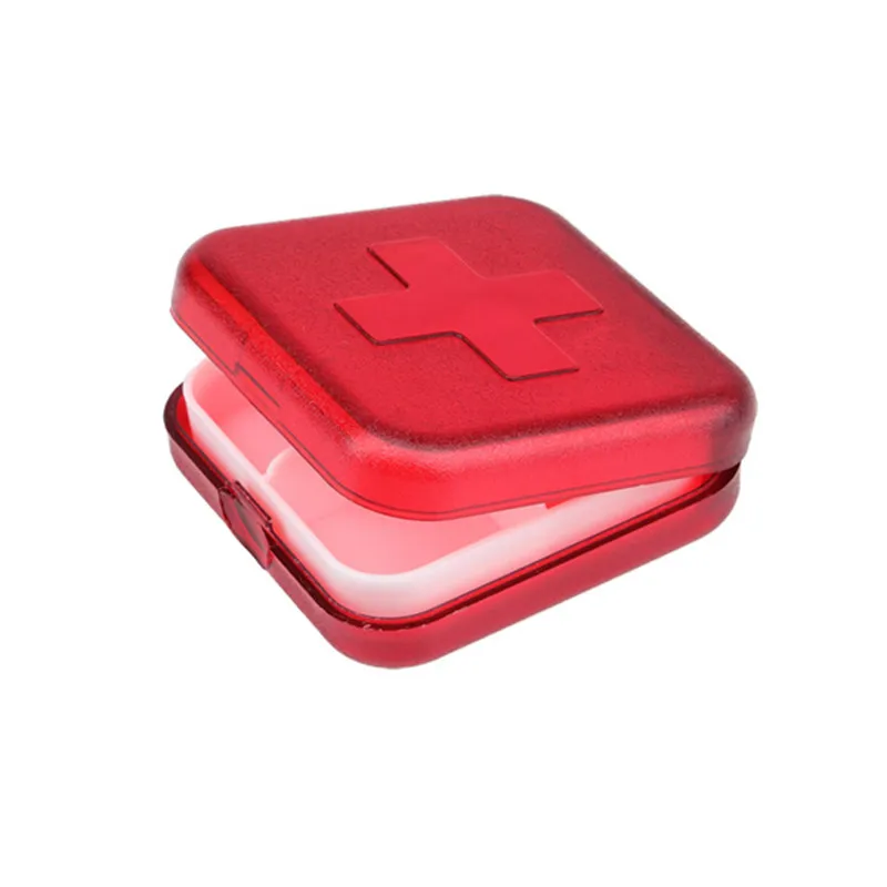 New Portable 4 Slot Medicine Case Organizer Plastic Pill Drug Boxes Container Compartment Medicine Tablet Holder TB Sale