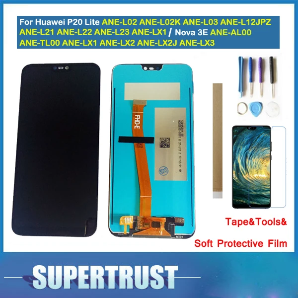 

5.84 Inch For Huawei P20 Lite Nova 3E ANE-L21 ANE-TL00 LCD Display+Touch Screen Digitizer Assembly with tools +tape