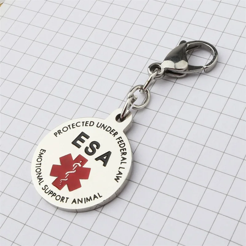 

ESA Emotional Support Animal Dog Pet ID Tags Stainless Steel Pet Id Tag For Small To Large Emotional Support Dogs