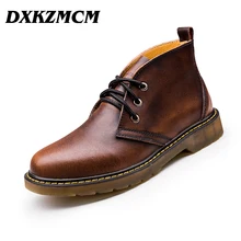 Main Hommes Bottes Confortable Hiver Qualité De Mode Cheville Bottes Hommes Occasionnels Bottes de Neige En Cuir D’hiver Chaussures TAILLE 38-47