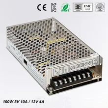 Двойной сорти de commutation d'alidentation 5 V 10A 12 V 4A100 W ac a dc alidentation ac dc преобразователь 220 v a 24 v 5 vOEM/ODM