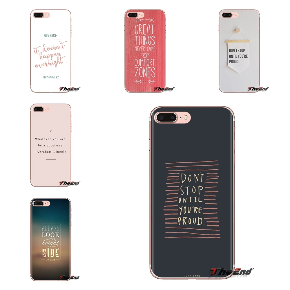 do not stop untile you are pround Transparent TPU Shell Cover For Huawei Mate Honor 4C 5C 5X 6X 7 7A 7C 8 9 10 8C 8X 20 Lite Pro |