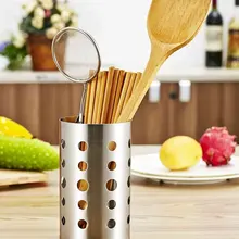 Толстые круглые из нержавеющей стали отверстие посуда клетка емкость для палочек для еды хранения, держатель щетки, кухня caddy, сушилка для посуды