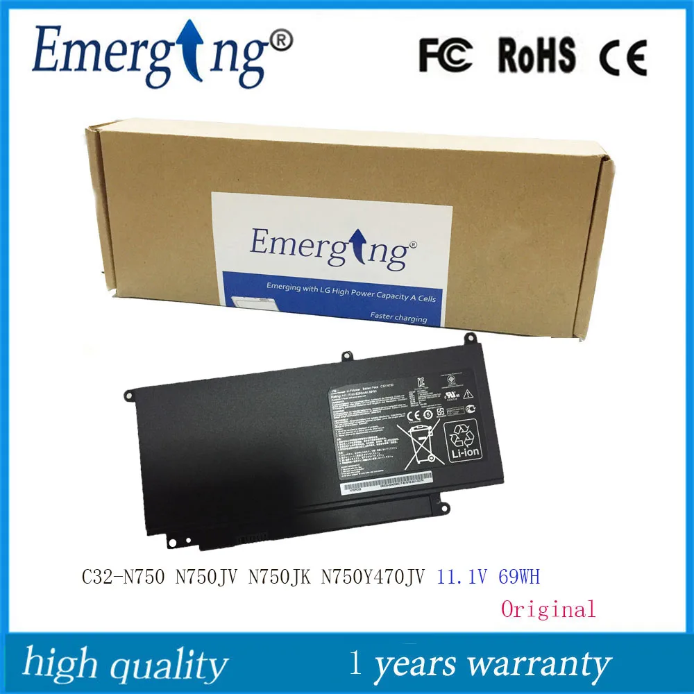 Goede 11.1 V 69WH Nieuwe Originele Laptop Batterij C32 N750 voor ASUS N750 N750Y N750JK N750JV Serie