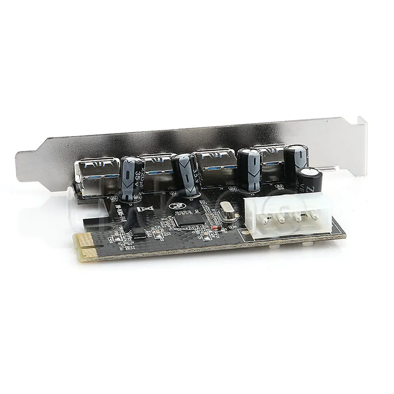 4 Port PCI-E to USB 3.0 HUB PCI Express Expansion Card Adapter 5 Gbps Speed For Desktop Computer Components Brand New