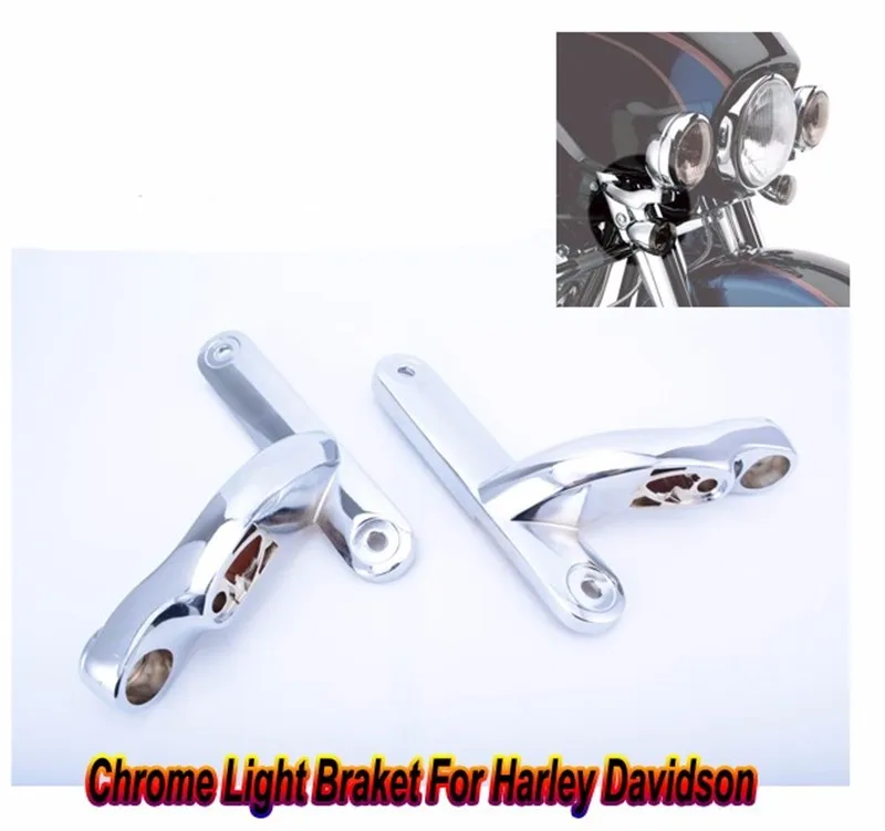 4-1/" 4,5" Хромированный Светодиодный фонарь для противотуманных фар с корпусом, кольцевой Кронштейн для Harley Touring Electra Glide Motor - Цвет: Bracket Chrome