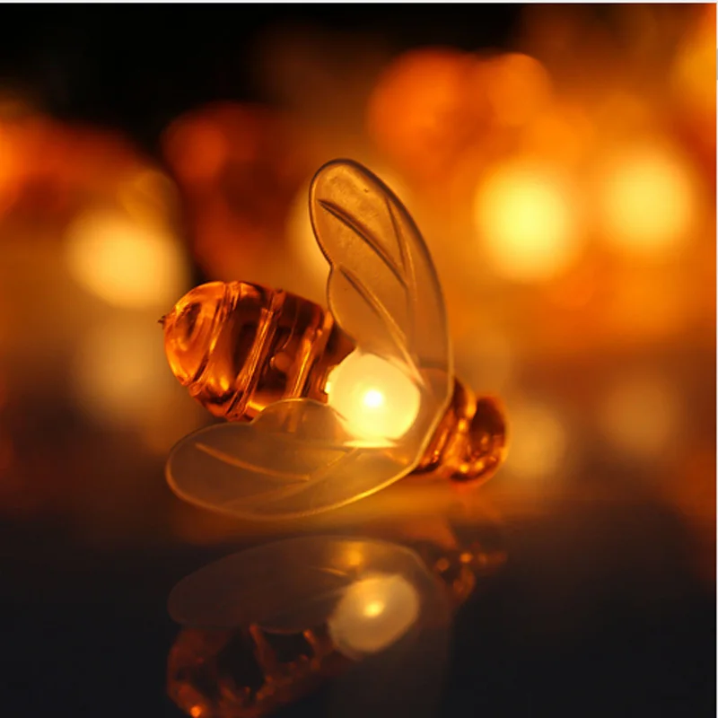 

Solar Powered Honey Bee LED Solar String Lights Outdoor Fairy String Lights for Garden Patio Flower Trees Lawn Landscape