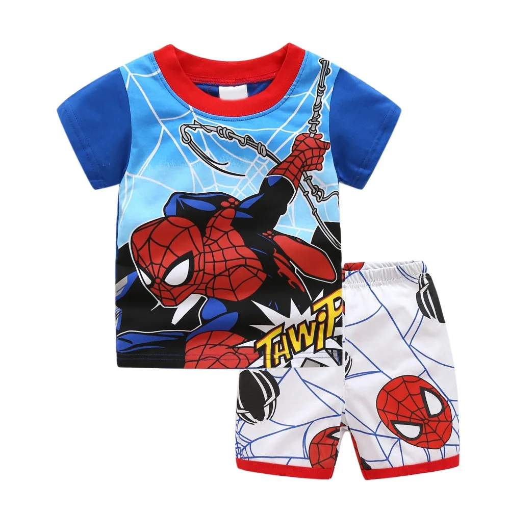 

2019 Boys Clothing Sets Kids Tracksuits Summer Conjunto Menino Spiderman Batman Pajamas Set Vetement Enfant Ensemble Garcon New