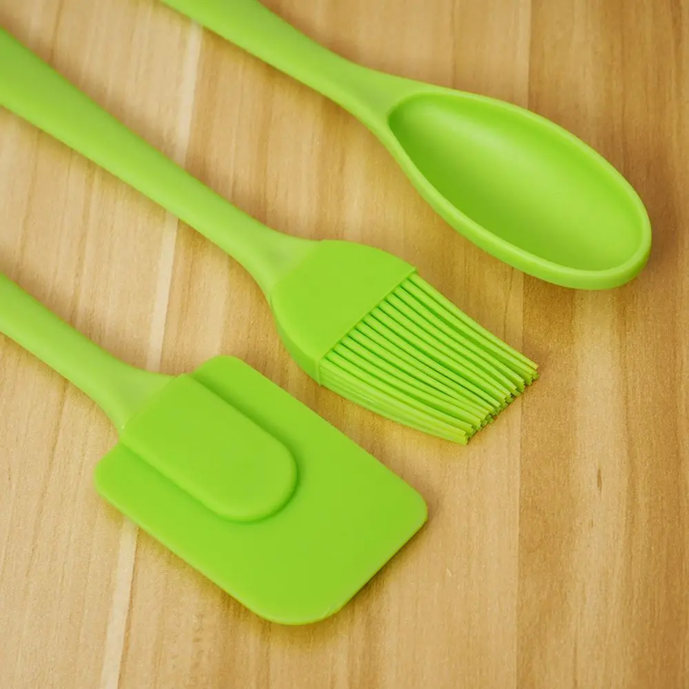 3PCS Silicone Spatula Spoon Brush Set Cooking Utensil Tool Kit Heat Resistant 3PCS Silicone Spatula Spoon Brush Set Cooking Utensil Tool Kit Heat Resistant