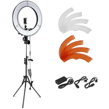 

Camera Photo Video Lighting Kit: 18 inches/48 centimeters Outer 55W 5500K Dimmable LED Ring Light, Light Stand