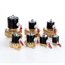 Нормально закрытый 2 Вт Электрический электромагнитный клапан AC110/220 В DC12V/24 В латунный пневматический клапан NC для воды/масла/Газа 1/", 1/8", 1/", 3/4", 1"