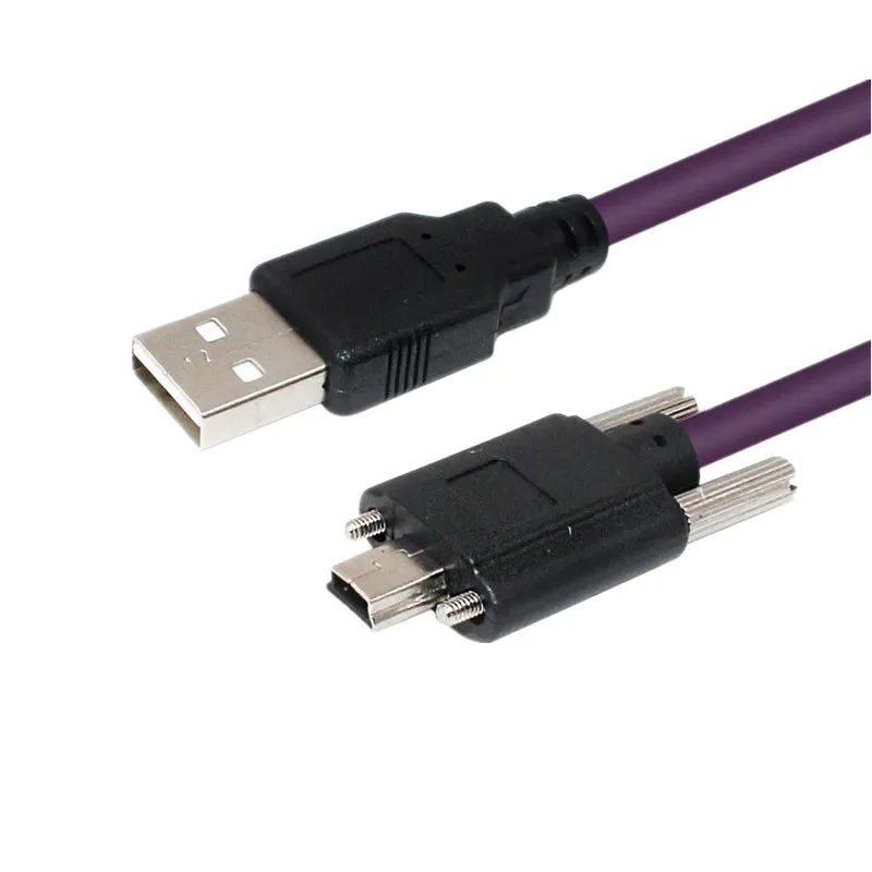 

Industrial Camera USB2.0 Cable USB 2.0 A to Mini USB Cable with screws for Yingmeijing Camera Haikang Dahua Tow Chain Cable cord