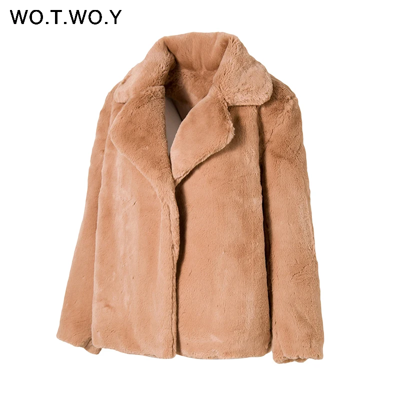 High Quality Faux Fur Coat Women Thicken Warm Autumn Winter Jackets Women Plush Teddy Coat Female Streetwear Outerwear