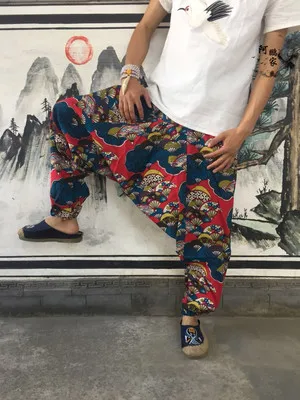 style 08 Лидер продаж новые летние богемные Для мужчин Свободные хлопчатобумажные шорты до середины икры Длина мужские брюки-шаровары Повседневное доска плюс Размеры короткие штаны - Цвет: style 08