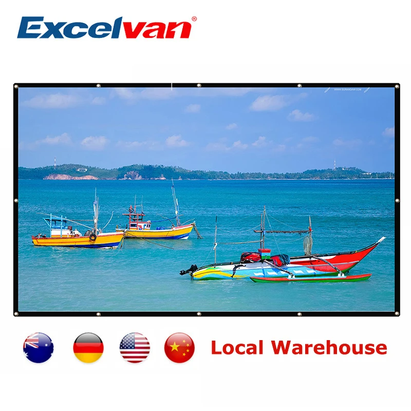

Max 150 Inch Projection Screen Portable Home Cinema Curtain 3D HD Video Beamer Screen Washable Canvas Wall Mounted Foldable