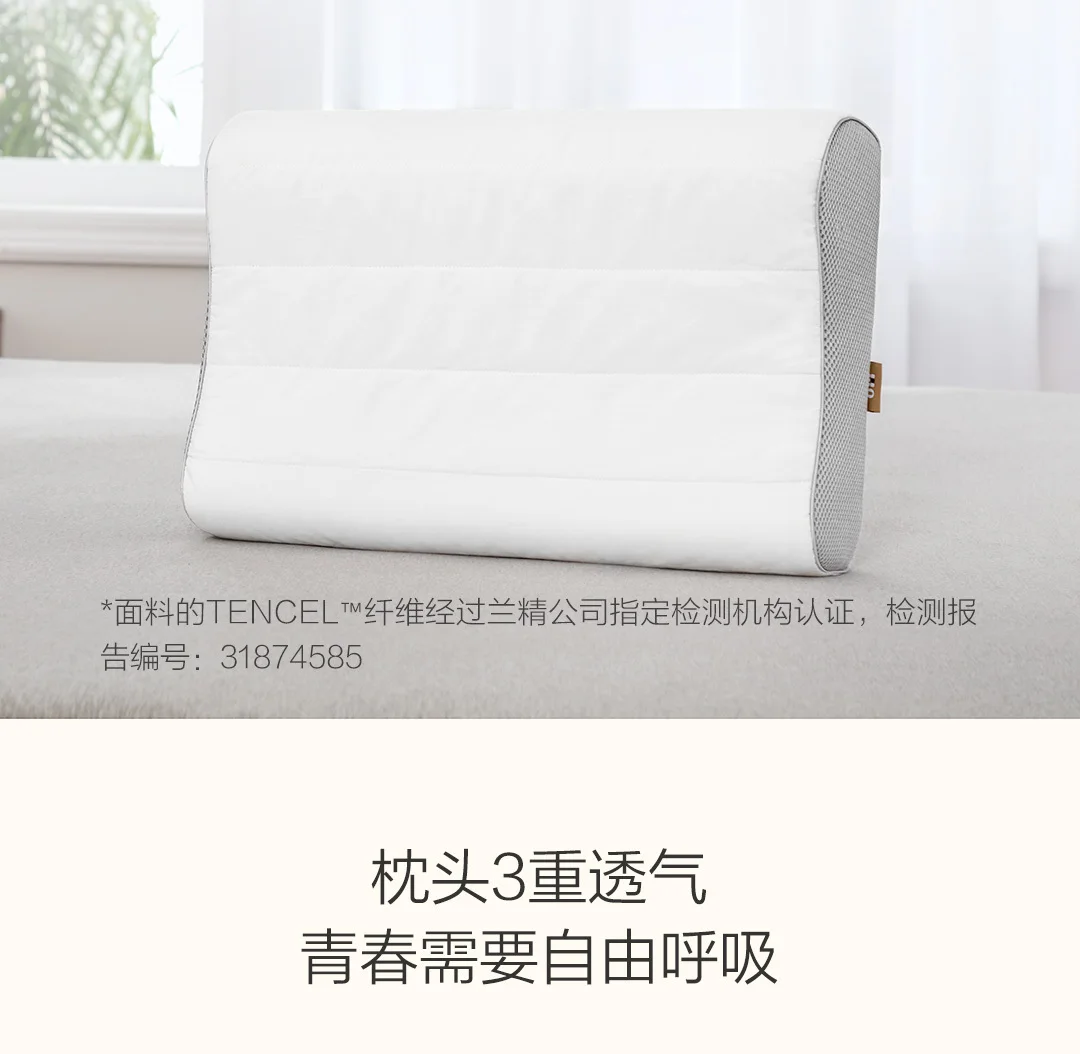 Xiaomi 8H ZR хлопковая Подушка с эффектом памяти супер мягкая Антибактериальная подушка для поддержки шеи 50x33x9/11 см