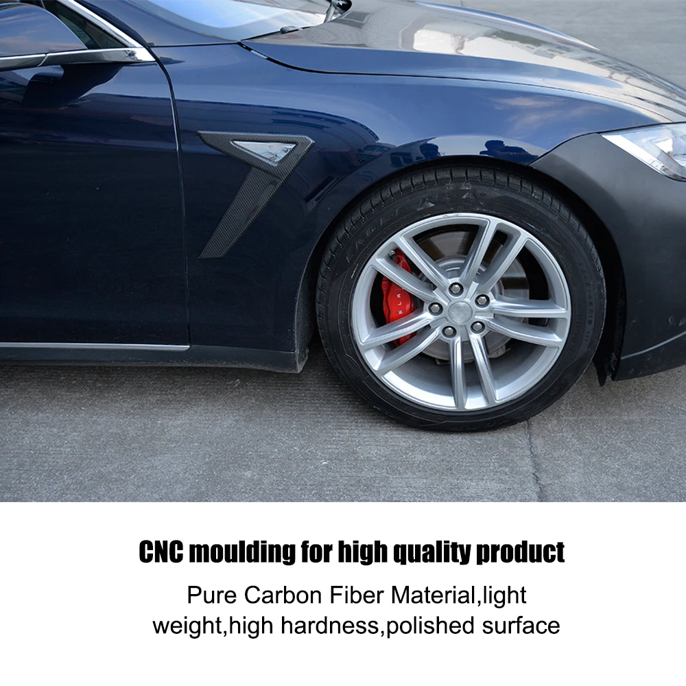 Carbon Fiber Car Front Side Vent Fender Trim For Tesla Model S