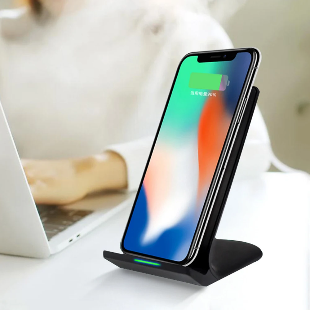10 Вт Qi Беспроводной Зарядное устройство для iPhone X 8/8 Plus быстрая Док станция