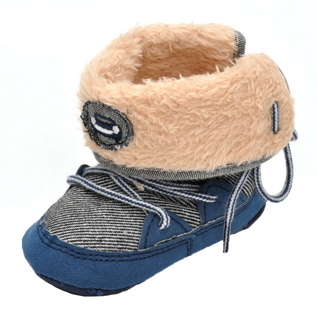 Winter Baby Boots Fleece Warm Crib Shoes for Boys Newborn Moccasins