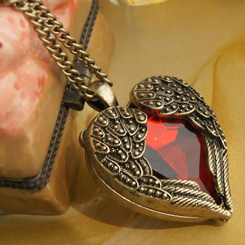

2016 Fashion New Wholesale Jewelry Factory Supplier Vintage Retro Bronze Gold Red Gem Statement Necklace Women x306