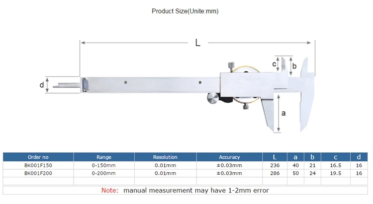 0-200 мм/8 дюймов метрический измерительный инструмент штангенциркуль с циферблатом ударопрочный штангенциркуль из нержавеющей стали 0,01 мм