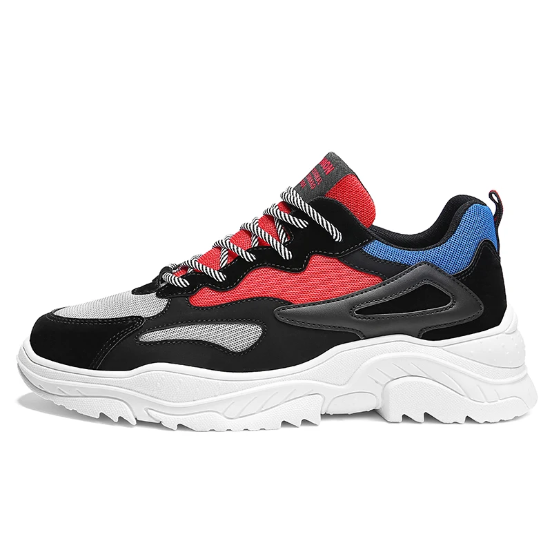 WOLF WHO/весенние винтажные кроссовки; мужская повседневная обувь с дышащей сеткой; мужские удобные модные теннисные кроссовки; Masculino Adulto; A-012 - Цвет: MB-blue red
