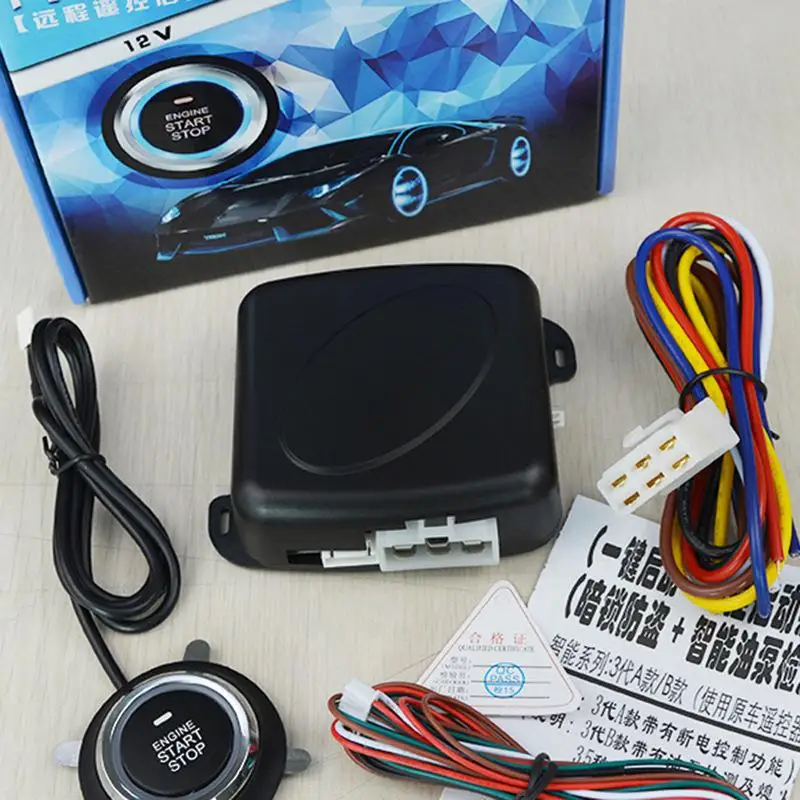 

Adeeing Universal 12v Car One Buttom Start System Key Passive Keyless Entry Push Button one key startup system r30