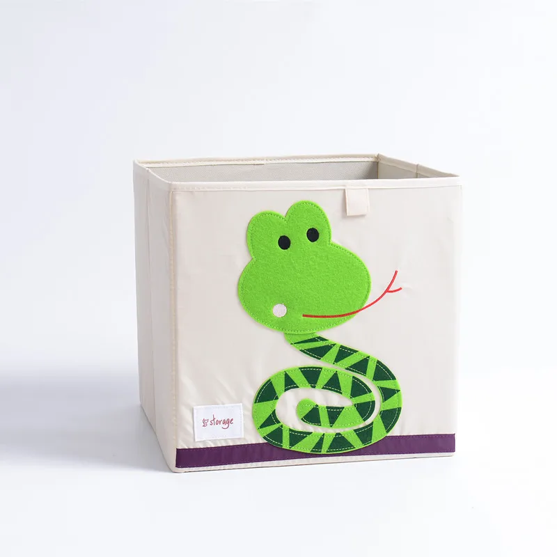 Seluna мультфильм складной ящик для хранения креативные детские игрушки Одежда разное Органайзер милые животные корзина с крышкой для детей - Цвет: Snake