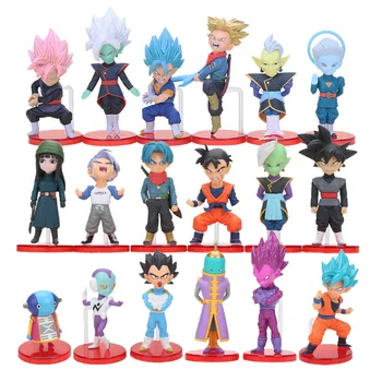 

6pcs/set WCF Dragon Ball Z Super Saiyan Son Gohan Goku Goten Majin Buu Vegeta Jaco Zeno Zamasu Action Figure Toy Set Dragonball