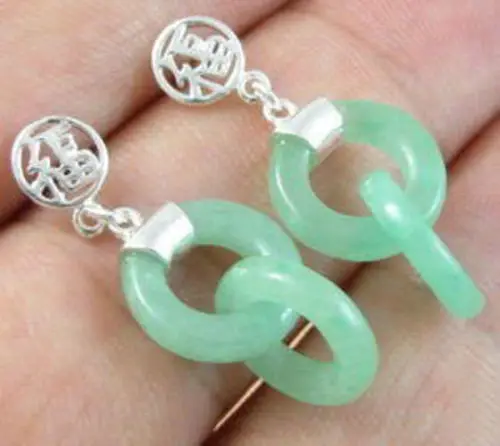 

Free shipping@@@@@ Arrived Design Unusual Green Chalcedony Earring 6.09