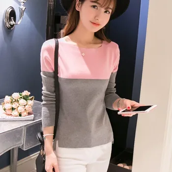 

Autumn Winter Sweater Women 2018 Knit High Elastic Jumper Women Sweaters And Pullovers Female Black Pink Tops Pull Femme clothes