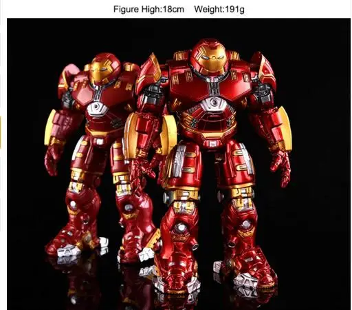 

Avengers 2 Iron Man Hulkbuster Armor Joints Movable 18CM Mark With LED Light PVC Action Figure Collection Model Toy