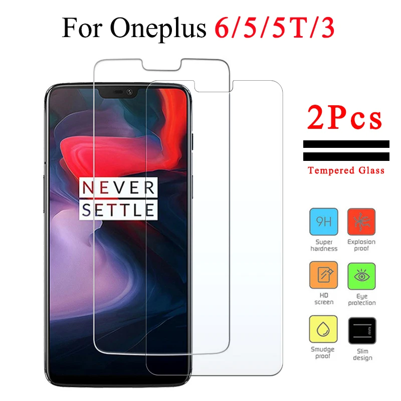 2 шт. Защитное стекло для Oneplus 6 5 t 5 t 3 Temepered Glas One Plus Two X 1 2 Защитная пленка Verre Tremp Oneplus6