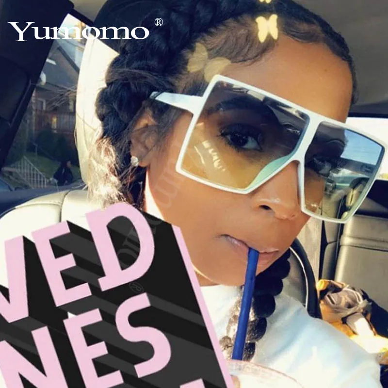 YUMOMO Fashion Sunglasses Women Ladies Red Fashion Oversized Square Sun Glasses Driving Shades Eyewear UV400 gafas de sol