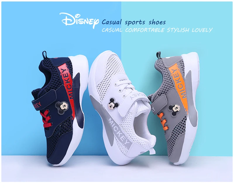 Disney New Summer Children Casual Shoes Kids Breathable Mesh Flats Shoes Trainers Comfortable Anti-slip Boots