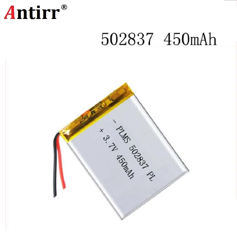 Kostenloser versand Polymer batterie 450 mah 37 V 502837 smart home MP3 lautsprecher Li-Ion batteri